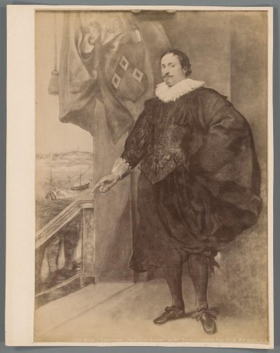 Photographic reproduction of a painted portrait of a Nobleman, possibly Adriaan van der Borcht, by Anthony van Dyck