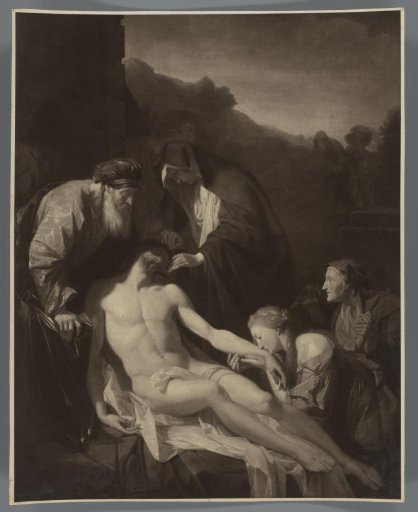 Photographic reproduction of the painting The Entombment of Christ by Pieter van der Werff