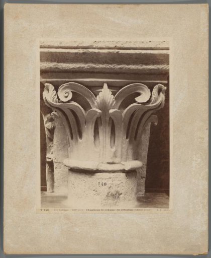Photographic reproduction of a capital from the Cathedral of Laon