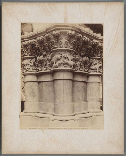 Photographic reproduction of a column from the Cathedral of Laon