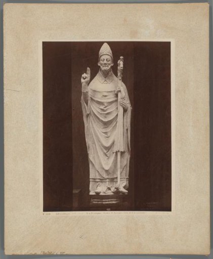 Photographic reproduction of a statue of a bishop from the Basilica of St. Nazaire and St. Celsus, Carcassonne
