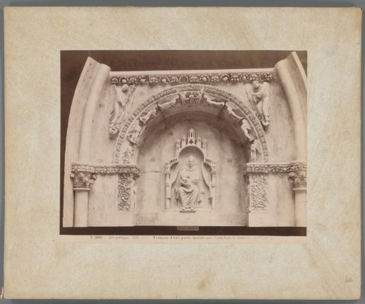 Photographic reproduction of a tympanum from the Cathedral of Reims