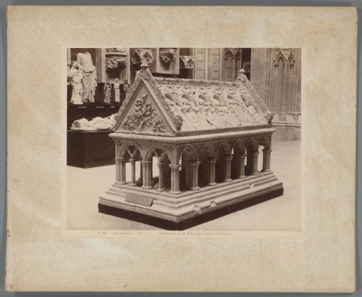 Photographic reproduction of the tomb of Saint Étienne from the Abbey of Aubazine, France