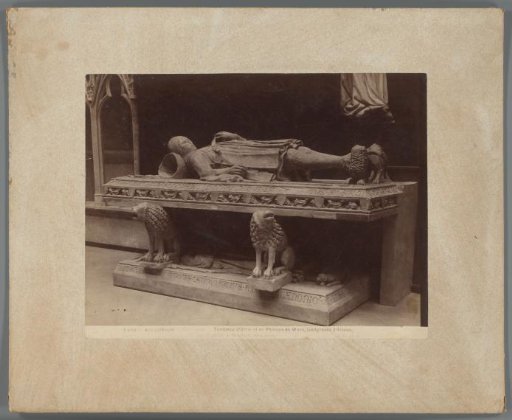 Photographic reproduction of the tomb of Ulrich and Filips von Werd by Woelflin de Rouffach in Strasbourg, France