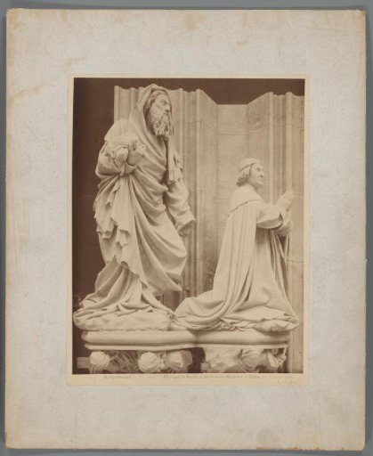 Photographic reproduction of a statue of John the Baptist and Philip the Bold by Claus Sluter