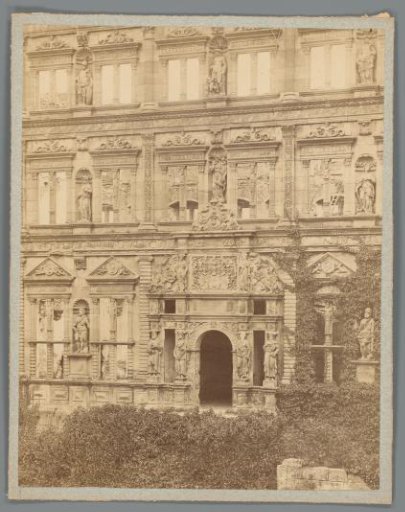 View of the facade of the Ottheinrichsbau of Heidelberg Castle in Germany