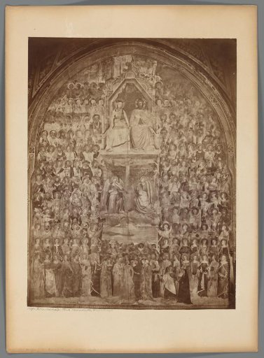 Photographic reproduction of a fresco with The Paradise in Santa Maria Novella by Nardo di Cione