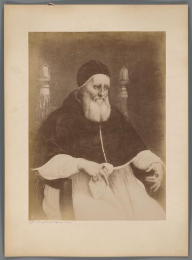 Photographic Reproduction of a Painting Depicting the Portrait of Pope Julius II by Raphael
