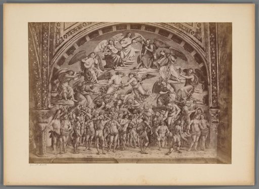 Photographic reproduction of a fresco with The Last Judgment by Luca Signorelli