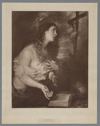 Photographic reproduction of a painting by Mateo Cerezo, 'The Penitent Mary Magdalene' (coll. Rijksmuseum)
