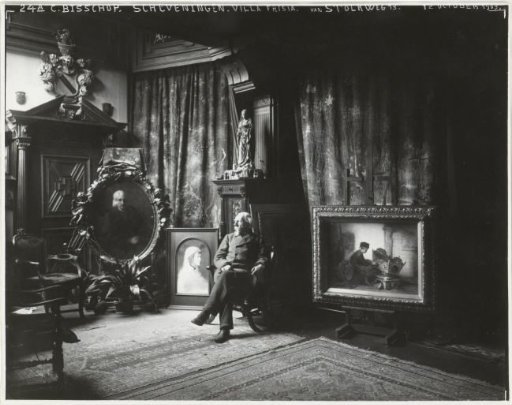 Christoffel Bisschop in his studio, Villa Frisia, at Van Stolkweg 13 in Scheveningen