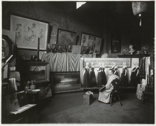 Painter Nicolaas van der Waay in his studio