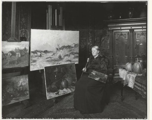 Painter Sientje Mesdag van Houten in her studio at Laan van Meerdervoort in The Hague