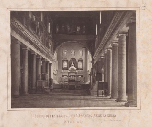 Interior of S. Lorenzo fuori le Mura in Rome ('Interno della Basilica di S. Lorenzo fuori le Mura. XII Secolo')