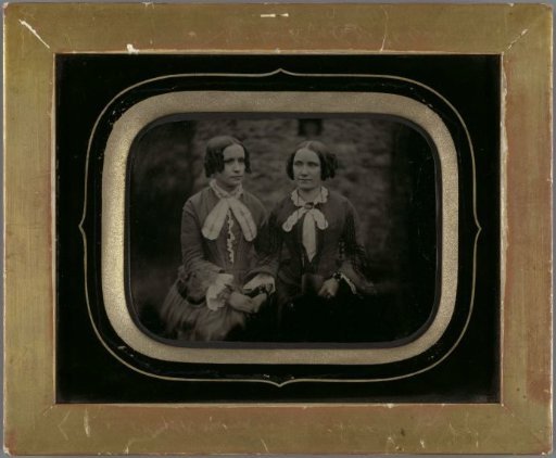 Portrait of two women in a frame
