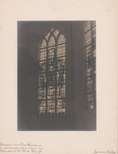Painted window in the Chapel of Egmond Castle at Egmond aan den Hoef