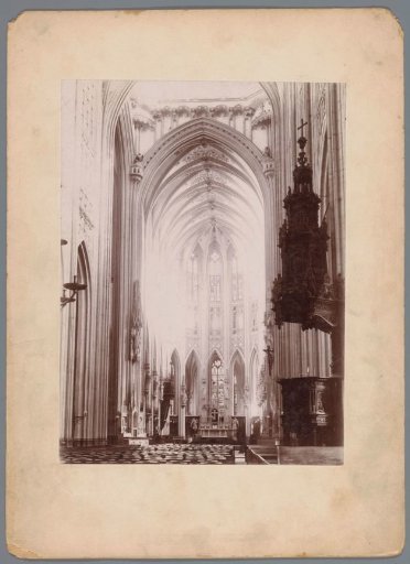 Interior of St. John's Cathedral in 's-Hertogenbosch, viewed towards the choir