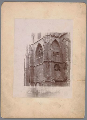 South transept of the Basilica of the Holy Sacrament in Meerssen with a man in the foreground