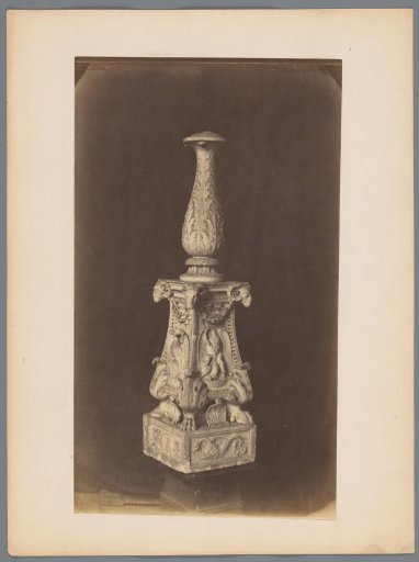 Candelabrum with sea creatures, birds, and ram's heads
