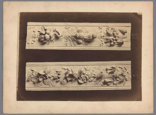 Two reliefs with birds and fruit