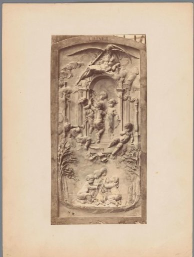 Relief with allegory of winter, with Time and putti