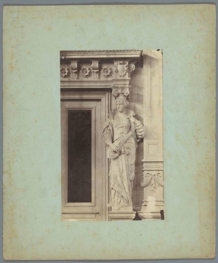 Lute-playing caryatid for a building
