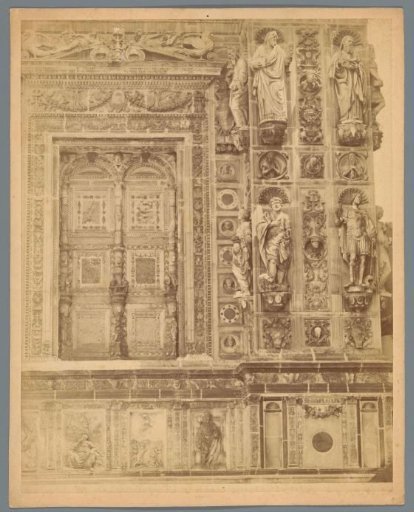 Part of the facade of a church (presumably) in Italy