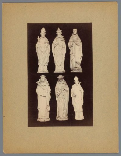 Six sculptures of bishops and clergy (possibly) from the St. John's Cathedral in 's-Hertogenbosch