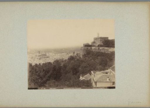 View of the Torre de la Vela of the Alhambra in Granada
