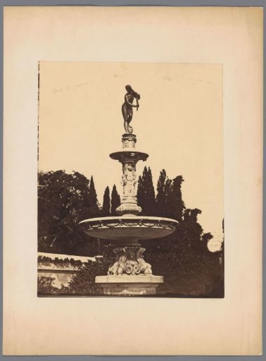 Fountain in a garden (possibly) in Rome