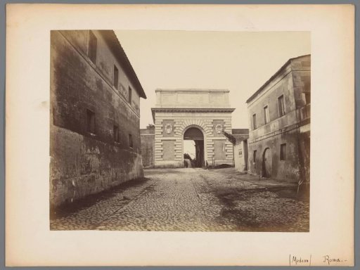 Gezicht op de Porta San Pancrazio in Rome