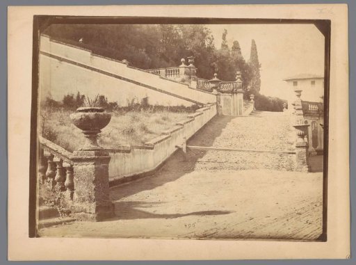 View of the stairs of a villa (possibly) in Rome