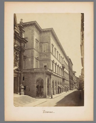 Street View with Part of the Facade of a Church in Florence
