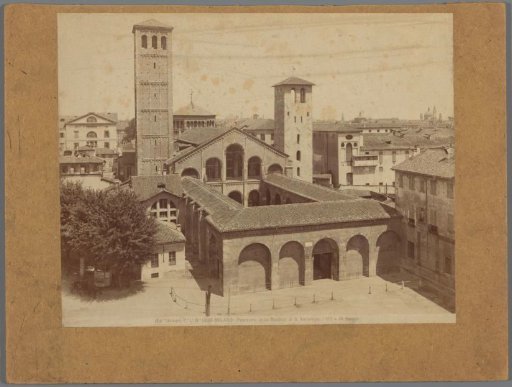 View of the Basilica of Saint Ambrose in Milan