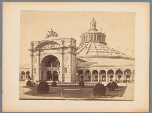 Rotunda with main entrance at the 1873 World Exhibition in Vienna