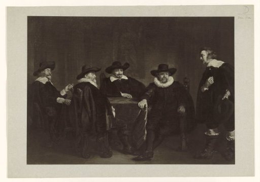 Photographic reproduction of the painting The Four Mayors of Amsterdam Learn of the Arrival of Maria de’ Medici by Thomas de Keyser