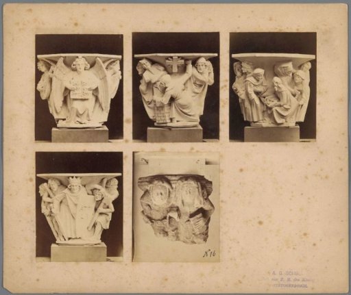 Overview of five sculpted consoles