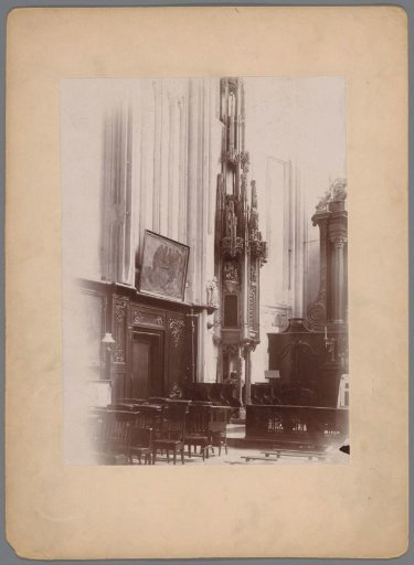 Interior of St. Bartholomew's Basilica in Meerssen with a view of the sacrament tower