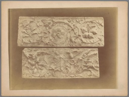 Two reliefs with plant motifs and birds