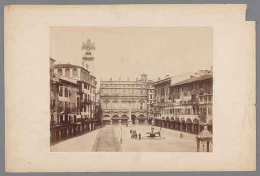 View of a city square, presumably in Italy