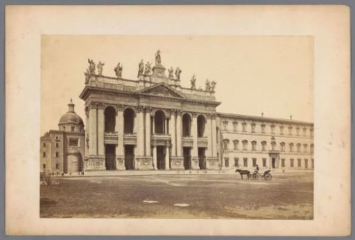 View of the facade of St. John Lateran in Rome