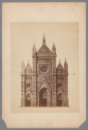 Photographic reproduction of presumably a print of a church façade