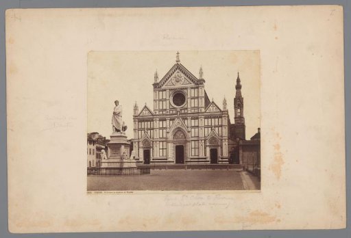 Santa Croce with a statue of Dante in front in Florence