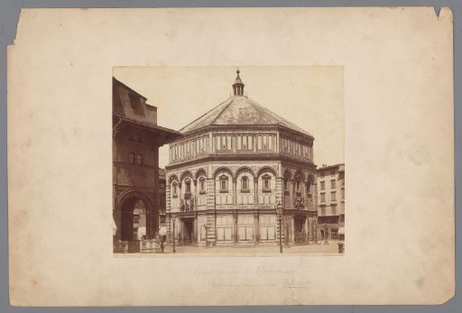 View of the Baptistery near the Cathedral in Florence