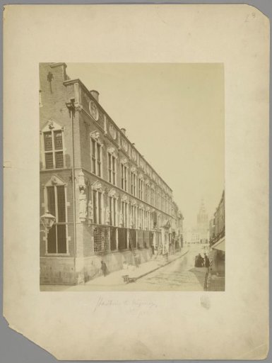 View of the town hall in Nijmegen with children in front