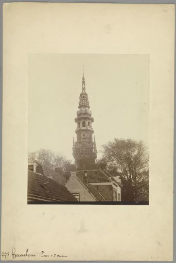 View of the tower of the New Church in Haarlem