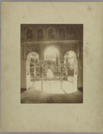View of the garden of the Generalife Palace in Granada