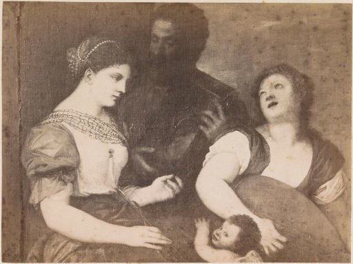 Photographic reproduction of the painting Allegory of Love after Titian