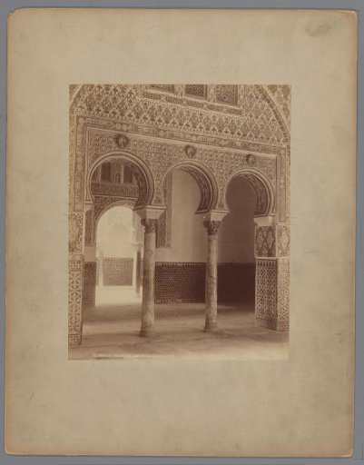 Columns in the Hall of the Ambassadors in the Royal Palace of Seville