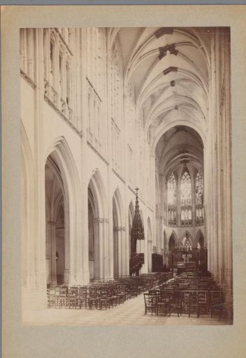 Interior of the Abbey of the Trinity in Vendôme with a view of the pulpit